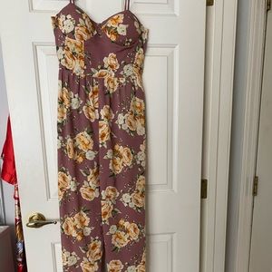 cute, rose print jump suit